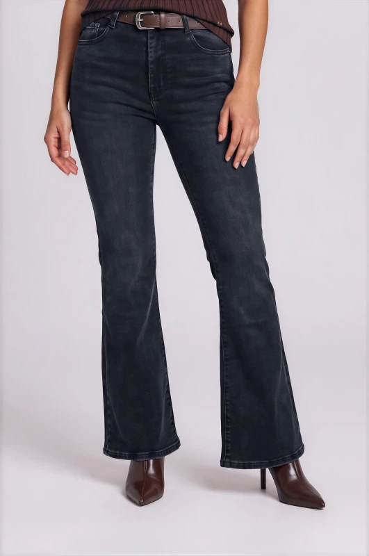 Trousers Jeans Flared with Belt