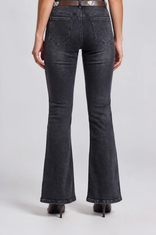 Trousers Jeans Flared with Belt