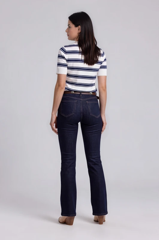 Trousers Jeans Flared with Belt