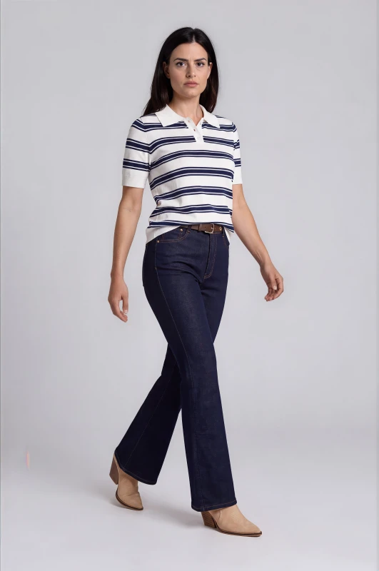 Trousers Jeans Flared with Belt