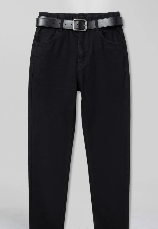 Pants Jeans Elastic-Waist with a Belt