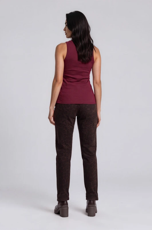 Denim Trousers Leopard with Belt