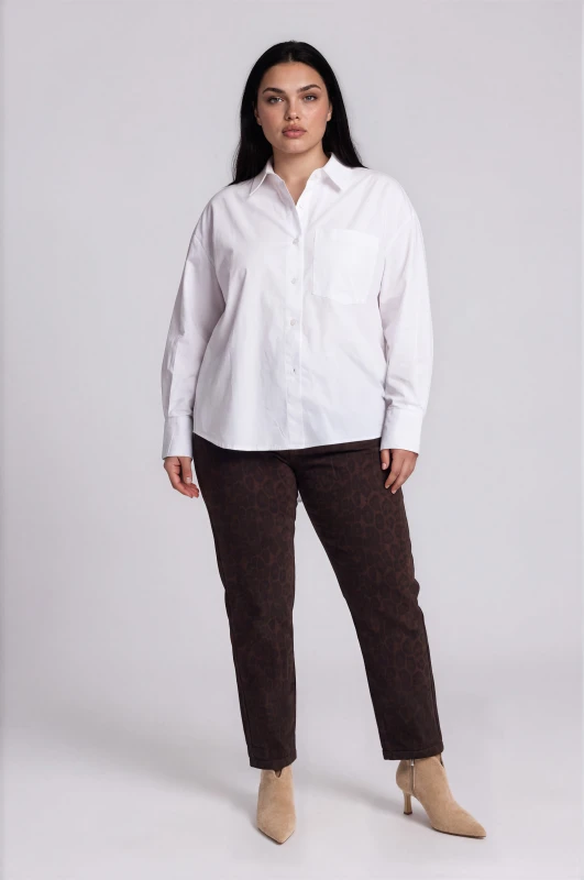 Denim Trousers Leopard with Belt