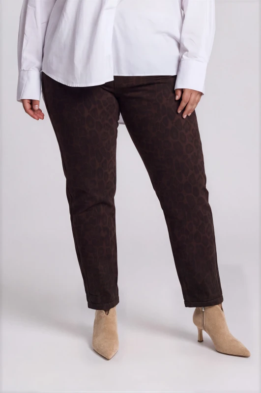 Denim Trousers Leopard with Belt