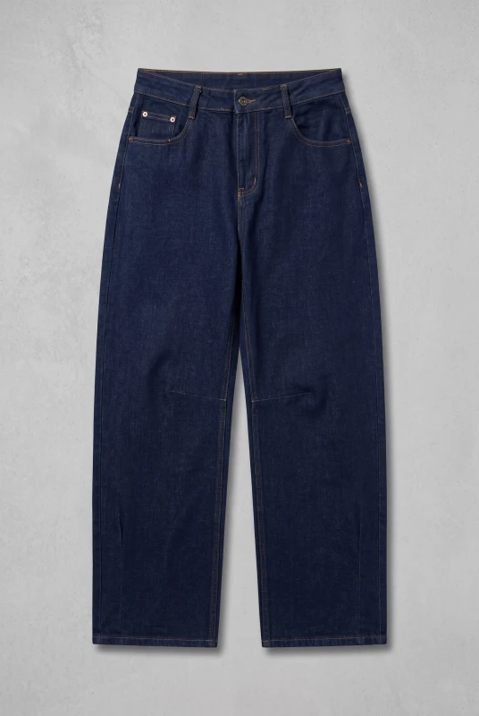 High-Waisted Jeans Exposed Seams 