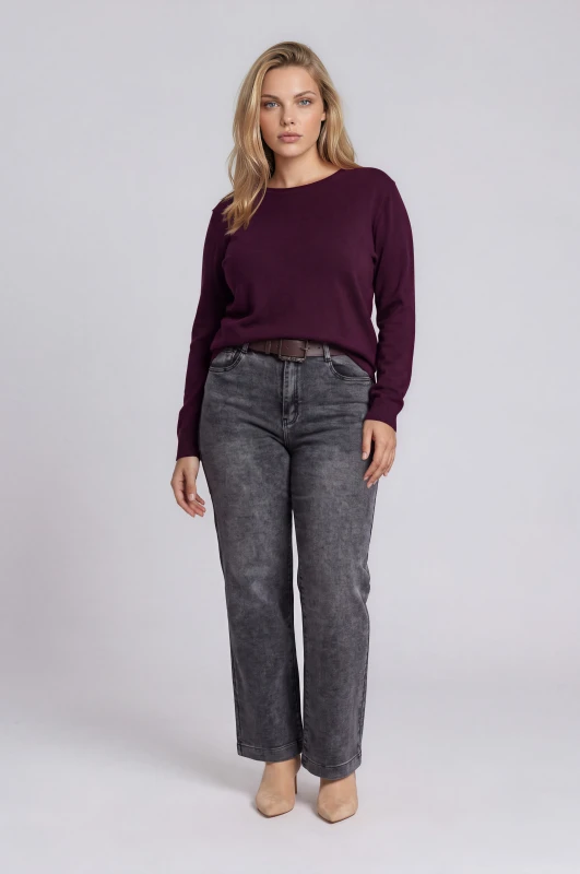 Pants Jeans Straight-Leg with a Belt