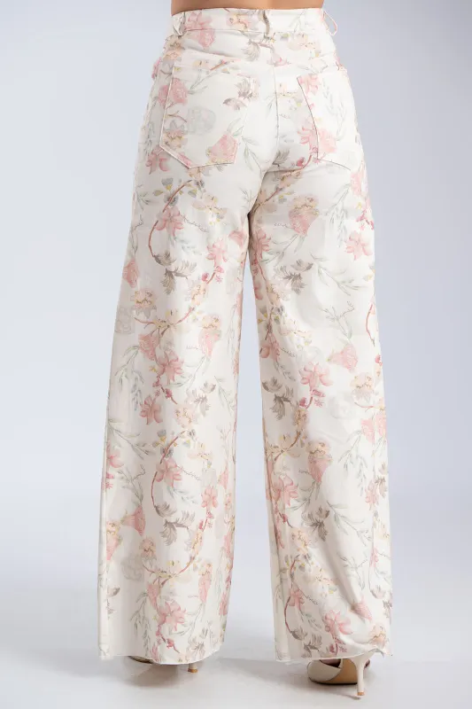 Παντελόνι Τζιν Βαμβακερό Floral Dahlia