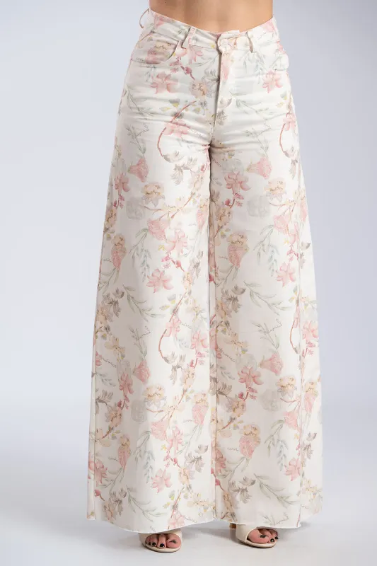 Παντελόνι Τζιν Βαμβακερό Floral Dahlia