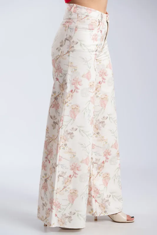 Παντελόνι Τζιν Βαμβακερό Floral Dahlia