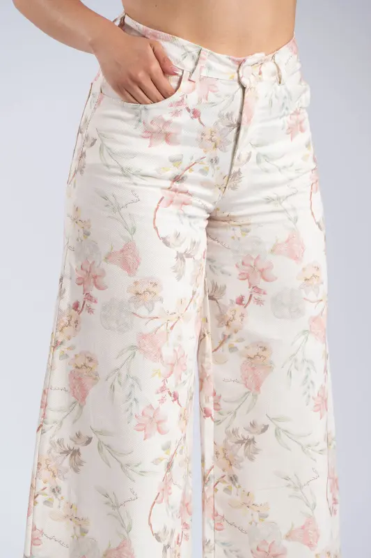 Παντελόνι Τζιν Βαμβακερό Floral Dahlia