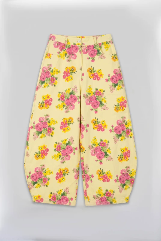 Παντελόνι Τζιν Βαμβακερό Floral Λάστιχο