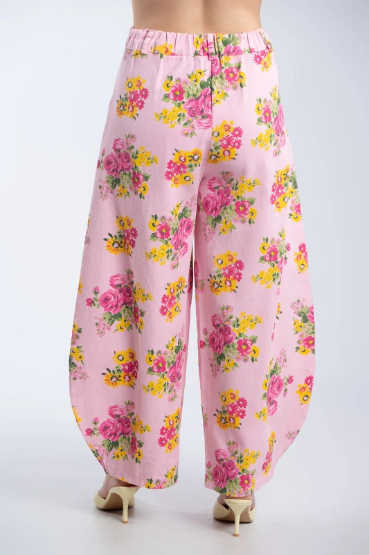 Παντελόνι Τζιν Βαμβακερό Floral Λάστιχο