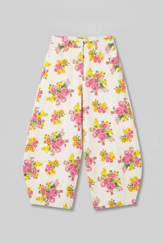 Παντελόνι Τζιν Βαμβακερό Floral Λάστιχο