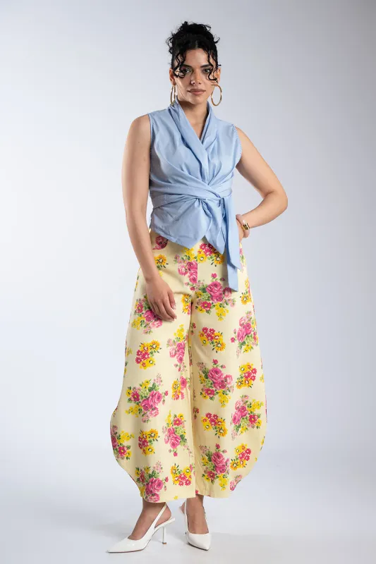 Παντελόνι Τζιν Βαμβακερό Floral Λάστιχο