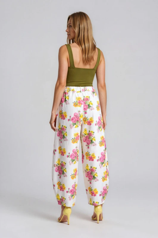 Παντελόνι Τζιν Βαμβακερό Floral Λάστιχο