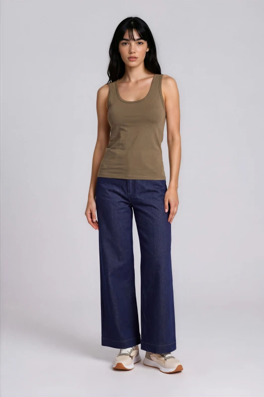 Pants Denim Wide-Leg 