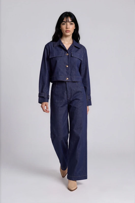Pants Denim Wide-Leg 