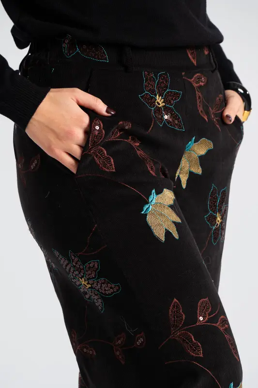 Παντελόνι Βαμβακερό Κοτλέ Floral