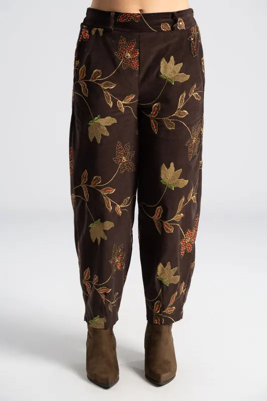 Παντελόνι Βαμβακερό Κοτλέ Floral