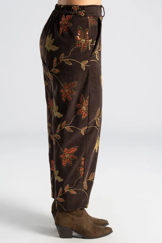 Παντελόνι Βαμβακερό Κοτλέ Floral