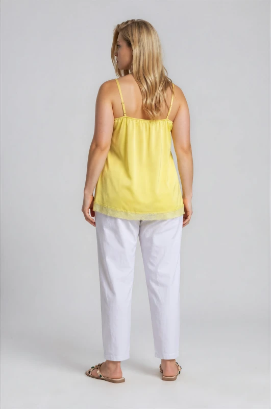 Solid-Color Cotton Elastic Waist Pants