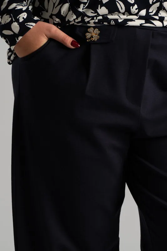 Παντελόνι Υφασμάτινο Πιέτες Καρφίτσα