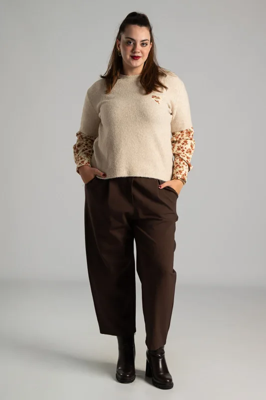 Παντελόνι Υφασμάτινο Πιέτες Καρφίτσα