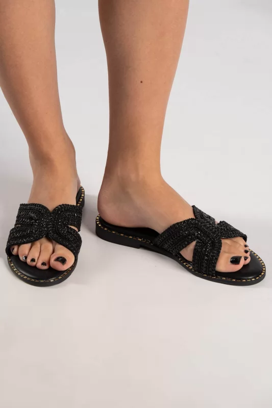 Παντόφλες Flat Ψάθινες