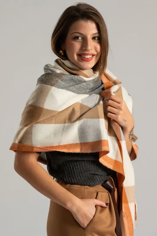 Pashmina Plaid Fringes