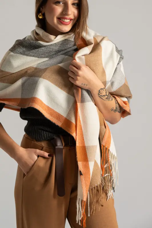 Pashmina Plaid Fringes