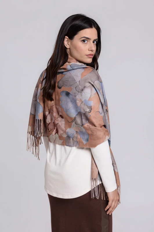 Pashmina Leaves with Fringes
