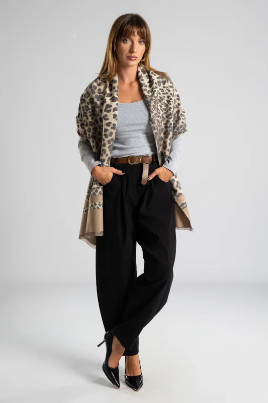 Pashmina Leopard Mini Fringe