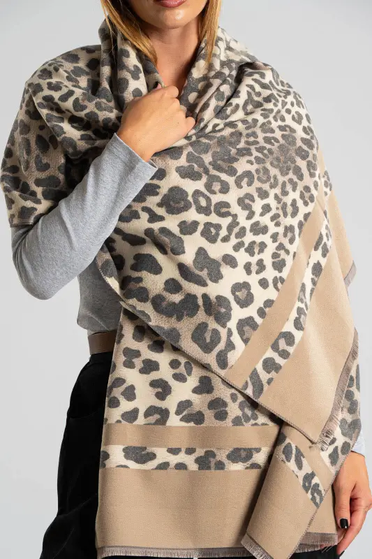 Pashmina Leopard Mini Fringe