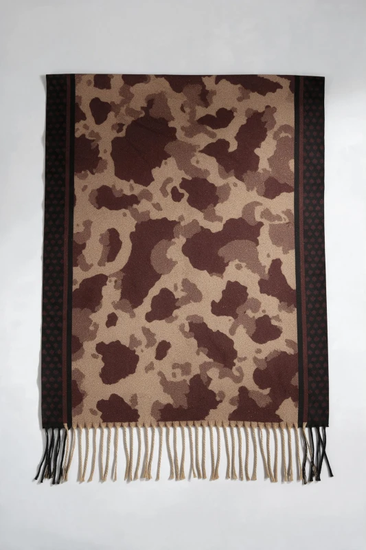 Πασμίνα Leopard με Κρόσσια