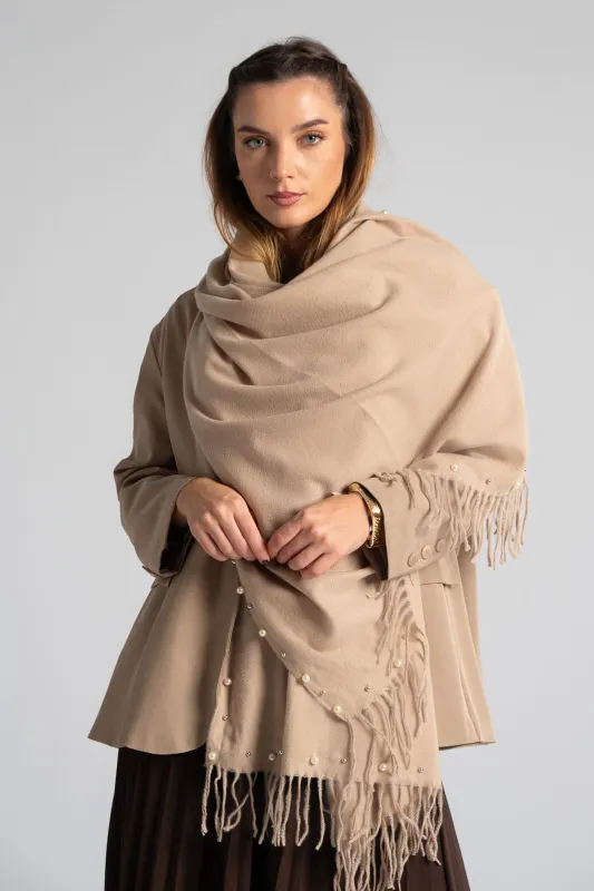 Πασμίνα Μονόχρωμη Πέρλα