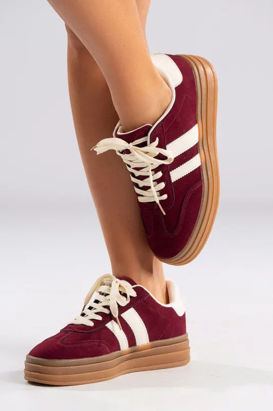 Platform Sneakers Σουέτ Λεπτομέρεια Δερματίνη