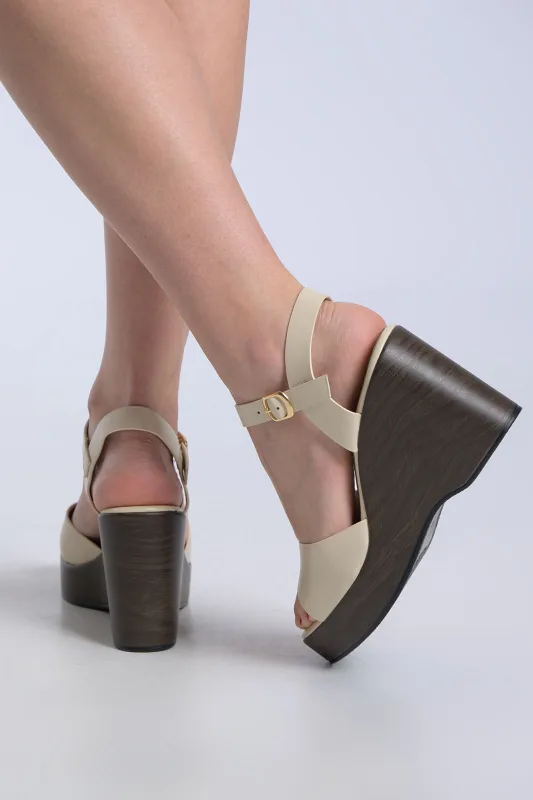 Platforms Wedge Δερματίνη Λουράκι Αστραγάλου