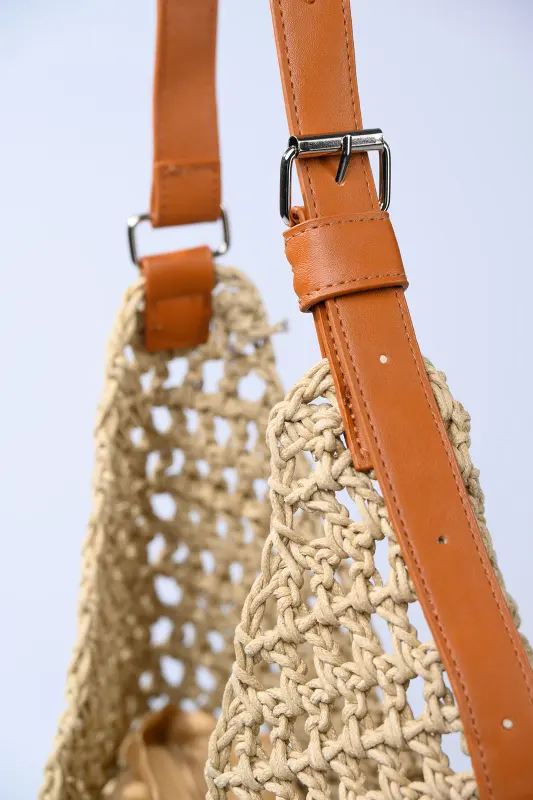 Knitted Perforated Shoulder Bag 