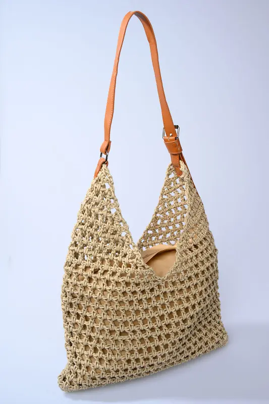 Knitted Perforated Shoulder Bag 