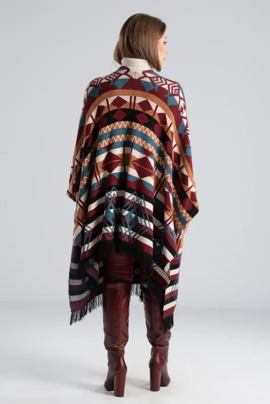 Πόντσο Ασύμμετρο Ethnic Boho