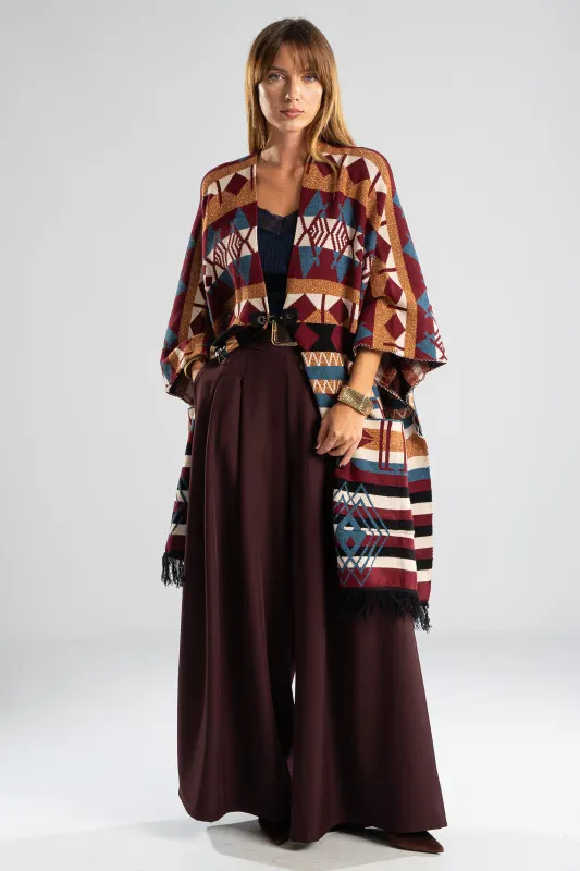 Πόντσο Ασύμμετρο Ethnic Boho