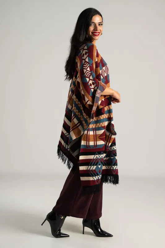 Poncho Asymmetrical Ethnic Boho 