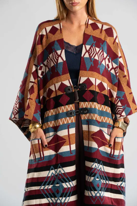 Poncho Asymmetrical Ethnic Boho 