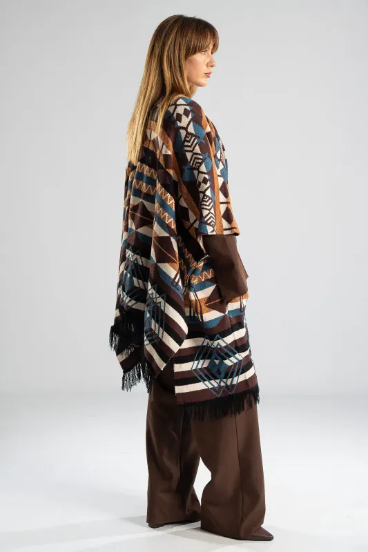 Poncho Asymmetrical Ethnic Boho 