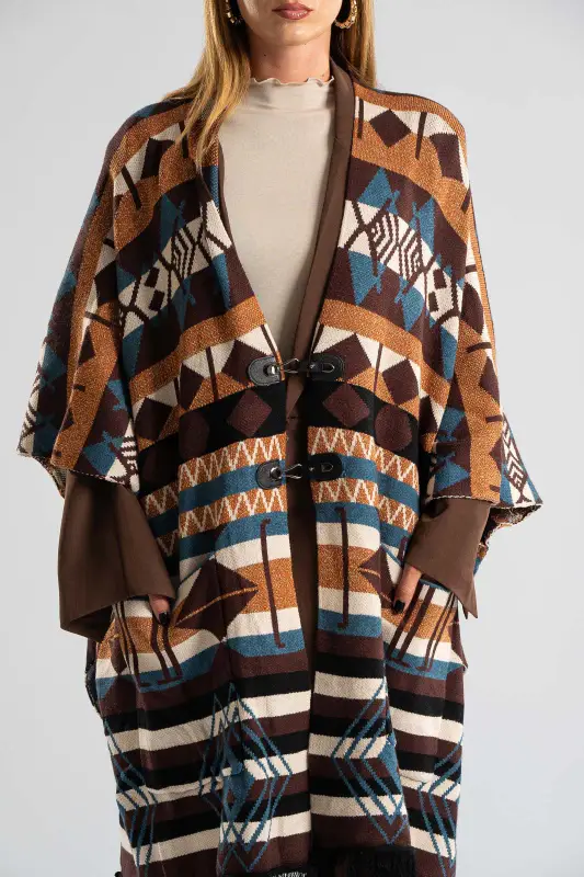 Poncho Asymmetrical Ethnic Boho 