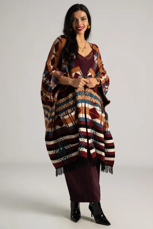 Poncho Asymmetrical Ethnic Boho 
