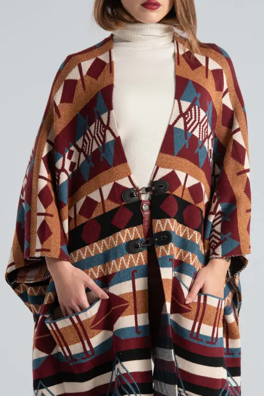 Πόντσο Ασύμμετρο Ethnic Boho