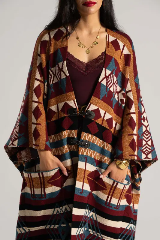 Poncho Asymmetrical Ethnic Boho 