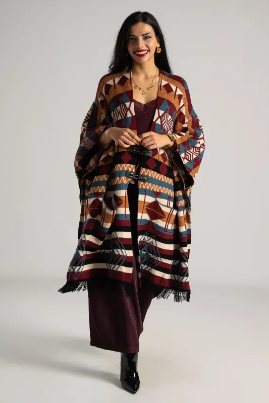 Poncho Asymmetrical Ethnic Boho 
