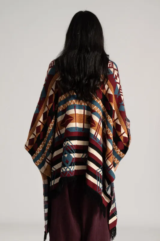 Poncho Asymmetrical Ethnic Boho 